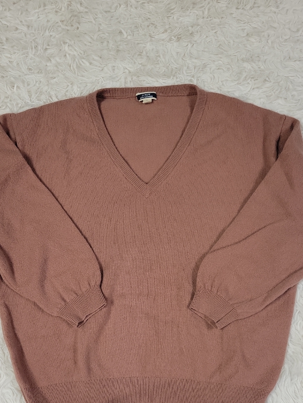 J. Crew Cashmere Woman's V-Neck Sweater in Rosewood